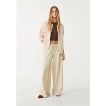 Stradivarius Pantalon fluide long à rayures  Vanille M