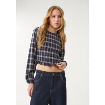 Stradivarius Blouse à carreaux avec volants  Marine S
