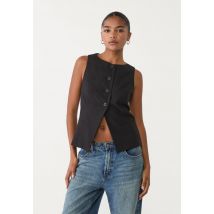 Stradivarius Veste sans manches regular boutons  Noir S