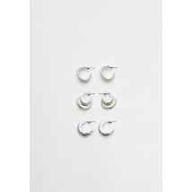 Stradivarius Pack 3 boucles d’oreilles texturées  Rose OS