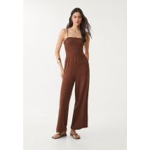 Stradivarius Combinaison fluide longue à bretelles  Marron L