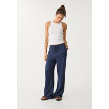Stradivarius Pantalon fluide lin  Marine M