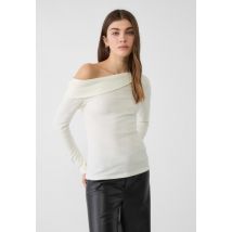 Stradivarius Top asymétrique en maille  Écru L