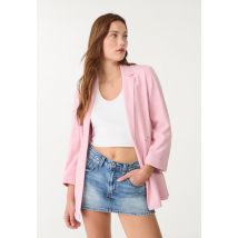 Stradivarius Blazer ouvert avec lin  Rose pastel S