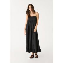 Stradivarius Longue robe en popeline  Noir S
