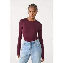 Stradivarius Body en polyamide à manches longues  Prune L