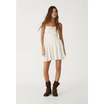 Stradivarius Robe courte à bretelles  Écru L