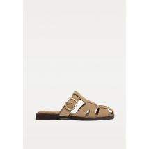 Stradivarius Sandales à lanières en cuir  BEIGE 37