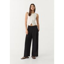 Stradivarius Pantalon jupe-culotte habillé pinces  Noir M
