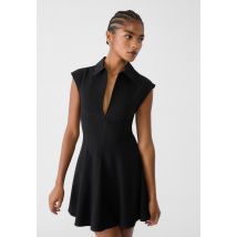 Stradivarius Robe courte avec fermeture Éclair  Noir S