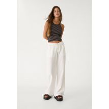 Stradivarius Pantalon lin avec poche  Blanc M
