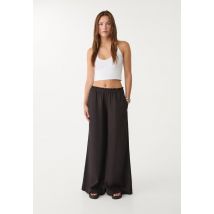 Stradivarius Pantalon palazzo fluide lin  Noir M