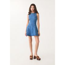 Stradivarius Robe courte en jean  DENIM BLEU MOYEN DÉLAVÉ S