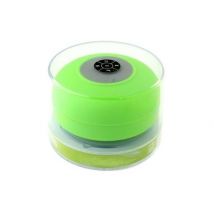 Mini Enceinte Bluetooth Ronde Kit Mains Libres Avec Ventouse Waterproof Vert YON