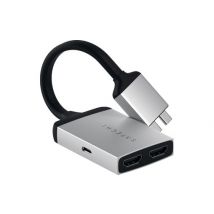 Satechi Adaptateur Dual HDMI Argent - 2x USB-C vers 2x HDMI 4K à 60 Hz