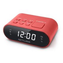 MUSE M-10 RED Radio reveil - horloge 24h - 20 stations - Rouge