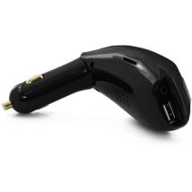 Kit mains libres Auto Bluetooth Chargeur Allume-cigare Port USB Carte SD Noir