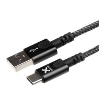 Câble USB vers USB type C Charge et Synchronisation Nylon Tressé 1m Xtorm Noir