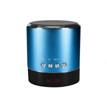 Mini Enceinte Bluetooth avec Bass Puissante Fonction Radio Métallisé bleu