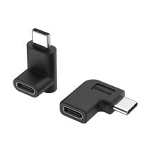 Pack de 2 Mini Adaptateurs coudés 90° USB-C vers USB-C 10Gbit/s - EZQuest X40072