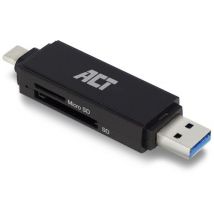 ACT AC6375 lecteur de carte mémoire USB 3.2 Gen 1 (3.1 Gen 1) Noir
