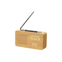 Radio Réveil en Bois Multifonction Rétro Horloge Electronique Muet YONIS
