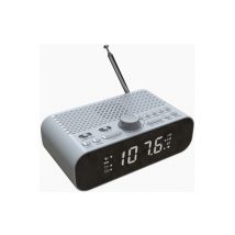 Radio Réveil FM Enceinte Buetooth MP3 USB Micro SD Blanc YONIS