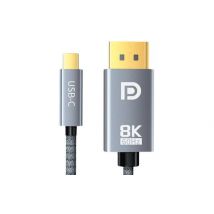 Câble DisplayPort 1.4 vers USB-C 8K@60Hz 4K@144Hz 32Gbps 100cm