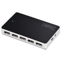 DIGITUS Hub USB 2.0, 10 ports, noir