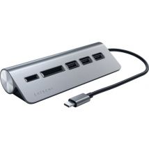 Satechi Hub Type-C Aluminium Gris sidéral - Hub USB 3.0 et lecteur de cartes