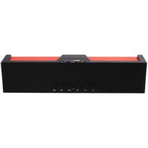 Enceinte Portable Bluetooth FM Réveil Lecteur Micro SD USB Jack Noir et Rouge YO