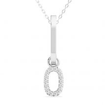 Wisiorek Numer "0" Laboratoryjny Diament 585 Białe Złoto (14K)