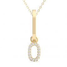 Wisiorek Numer "0" Laboratoryjny Diament 585 Żółte Złoto (14K)