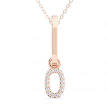 Wisiorek Numer "0" Laboratoryjny Diament 585 Różowe Złoto (14K)