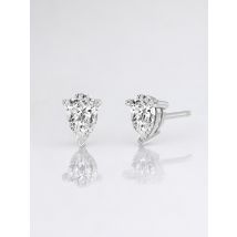 Klasyczne Kolczyki Sztyfty z Naturalnym Gruszkowym Diamentem 0.50 Karata 925 Srebro