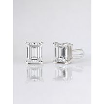 4-Prong Kolczyki Sztyfty z Naturalnym Szmaragdowym Diamentem 0.50 Karata 925 Srebro