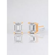 4-Prong Kolczyki Sztyfty z Naturalnym Szmaragdowym Diamentem 0.50 Karata Różowe Srebro