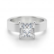 Basket Set Księżniczka 0.75 krt Masywny Pierścionek Zaręczynowy Diament Laboratoryjny 585 Białe Złoto (14K)