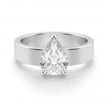 Basket Set Gruszkowy 0.50 krt Masywny Pierścionek Zaręczynowy Diament Laboratoryjny 585 Białe Złoto (14K)