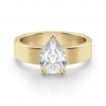 Basket Set Gruszkowy 0.50 krt Masywny Pierścionek Zaręczynowy Diament Laboratoryjny 585 Żółte Złoto (14K)