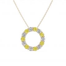 Wisiorek Koło Akcentowany z Diamentami 1.12 ct i Cytrynami 585 Żółte Złoto