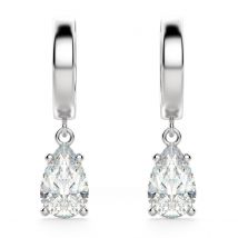 Kolczyki Wiszące Solitaire z Laboratoryjnym Gruszkowym Diamentem 2.00 Karata 585 Białe Złoto (14K)