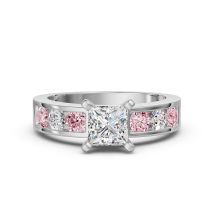 Diamond Diva Pierścionek Zaręczynowy Księżniczka 0.75 ct - Rose - Diament Naturalny 750 Białe Złoto