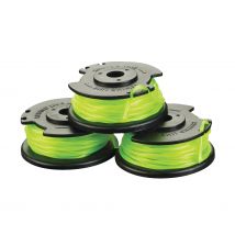 RYOBI - Lot 3 bobines simple fil torsadé Ø 2,0 mm pour coupe-bordures sur batterie