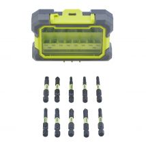 RYOBI - Coffret antichocs 10 embouts de vissage Spécial Impact