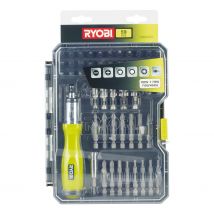 RYOBI - Coffret 59 accessoires vissage-boulonnage avec tournevis à cliquet