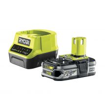 RYOBI - Pack chargeur 2,0 A + 1 Batterie Lithium+ 18V ONE+ – 2,5 Ah