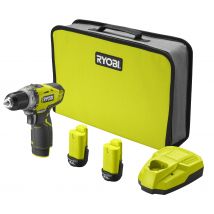 RYOBI - Perceuse-visseuse 1 vitesse 12V - Batterie 2x2.0 Ah