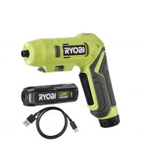 RYOBI - Tournevis pivotant 4V USB Lithium - Batterie 1x2.0 Ah