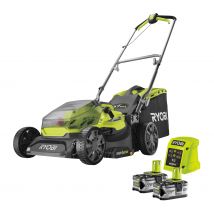 RYOBI - Tondeuse poussée 18V ONE+ - 37 cm - Batterie 2x4.0 Ah